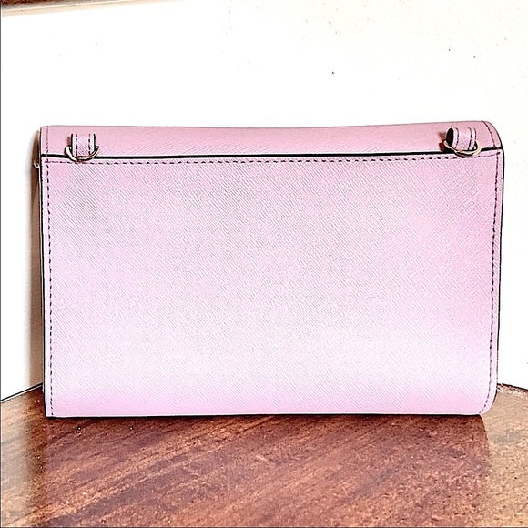 Kate Spade Bright Lavender Leather Mini Crossbody Bag Clutch Wallet 14K Gold - Picture 3 of 12